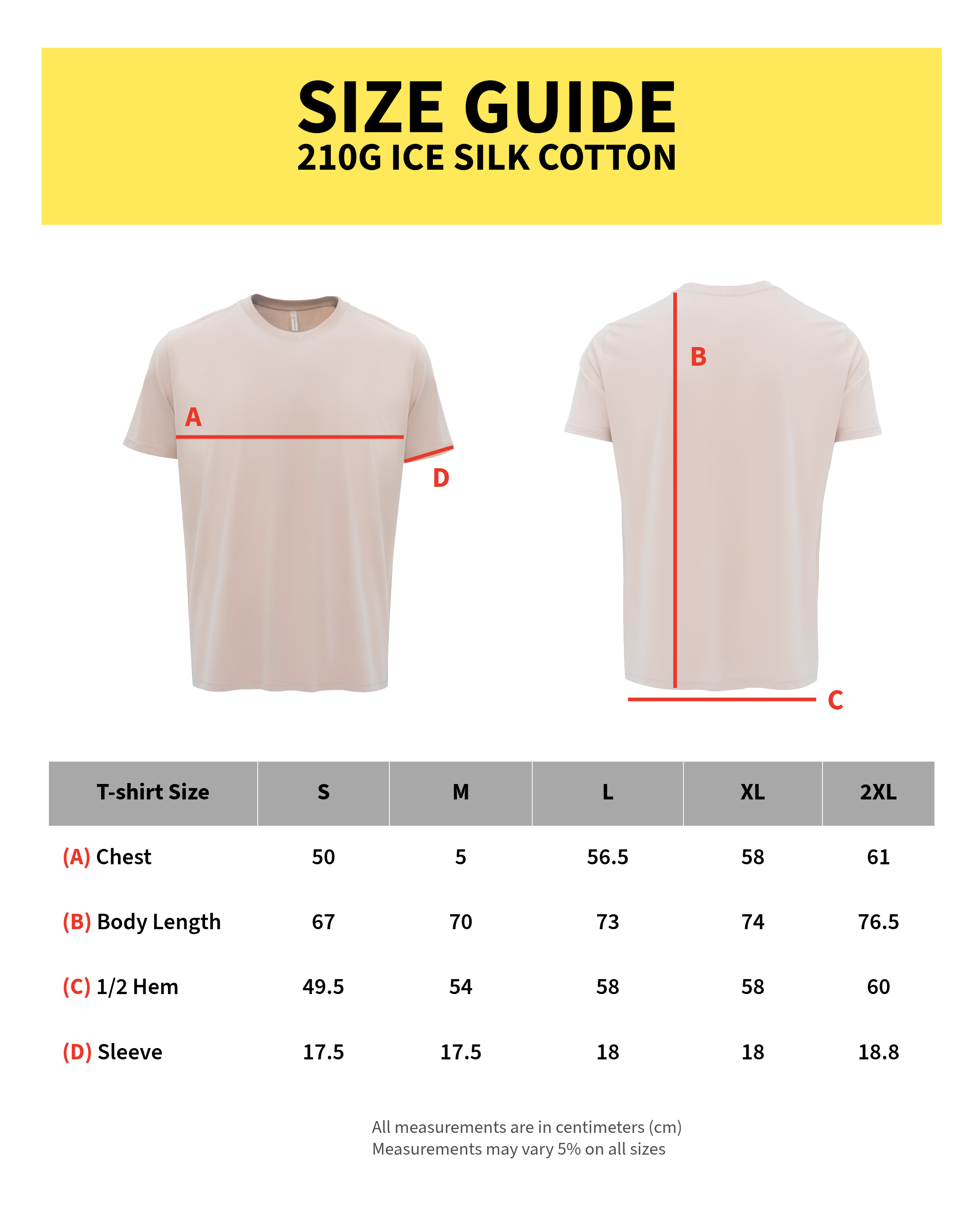 210G Ice Silk Cotton T-Shirt - White