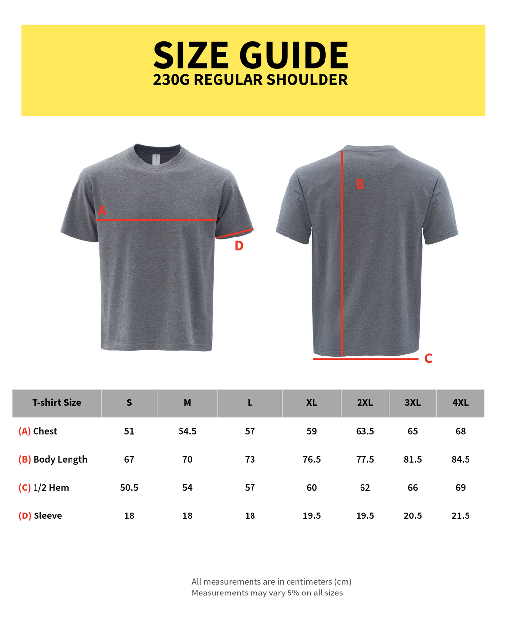 230G Regular Shoulder T-Shirt - Beige
