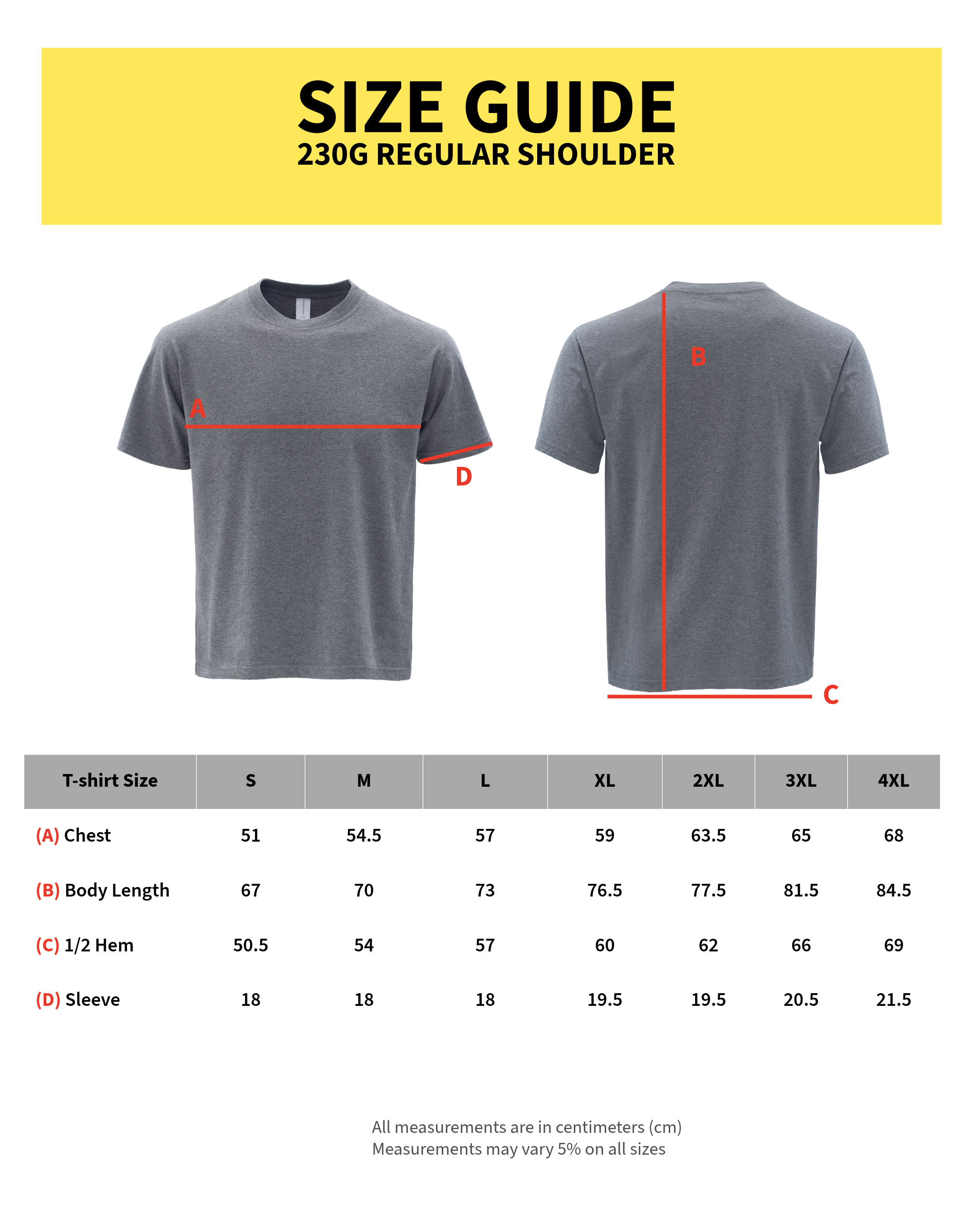 230G Regular Shoulder T-Shirt - Beige