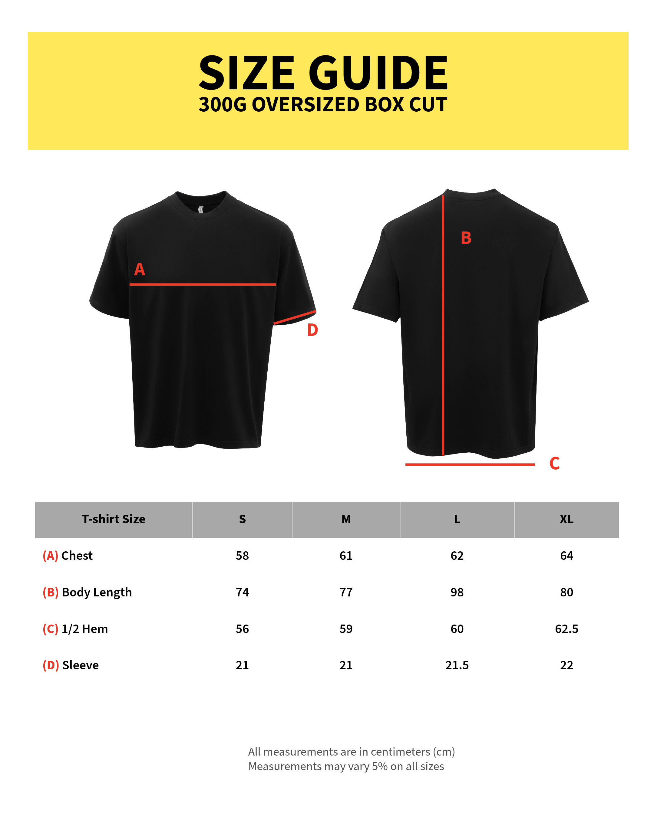 300G Heavyweight T-shirt - Black