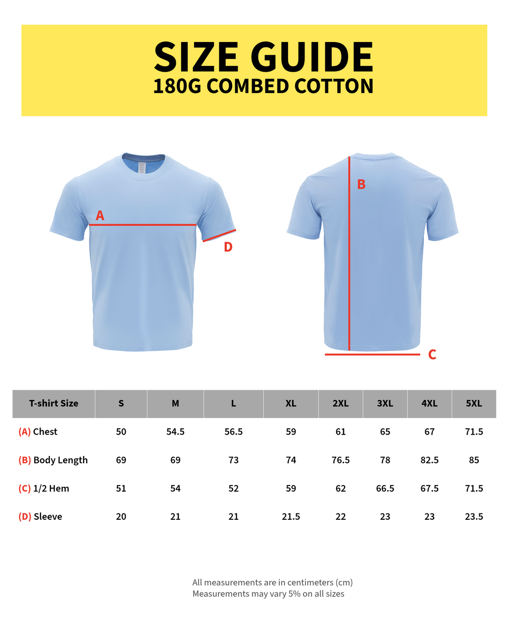 180G Combed Cotton T-Shirt - White